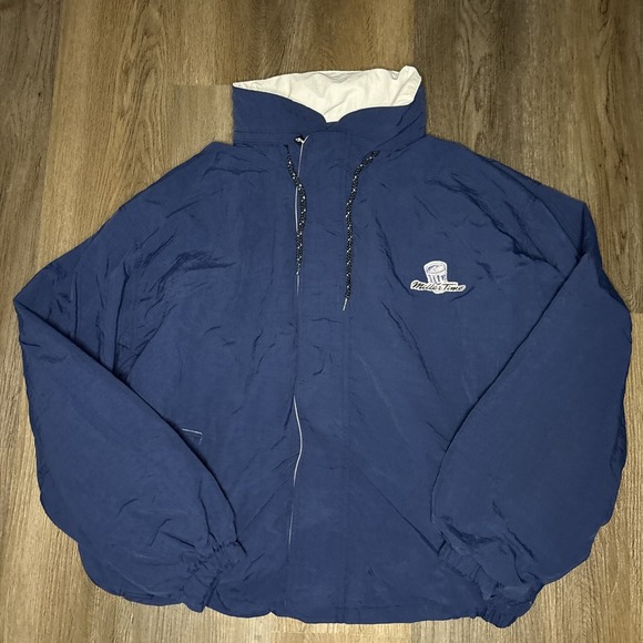 Sportsmaster Miller Lite Jacket‎ XXL Miller Time Nylon Blue Vintage Made In USA - Picture 1 of 16
